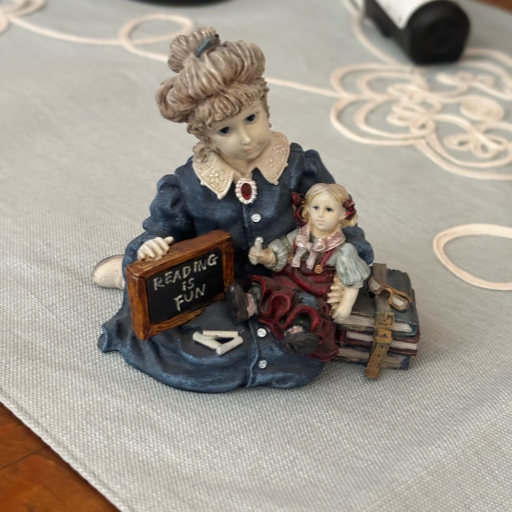 Vintage Style Figurine with Blue Dress